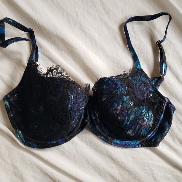 Gossard Temptation Floral Satin Lace Bra 32DD - Picture 3 of 9